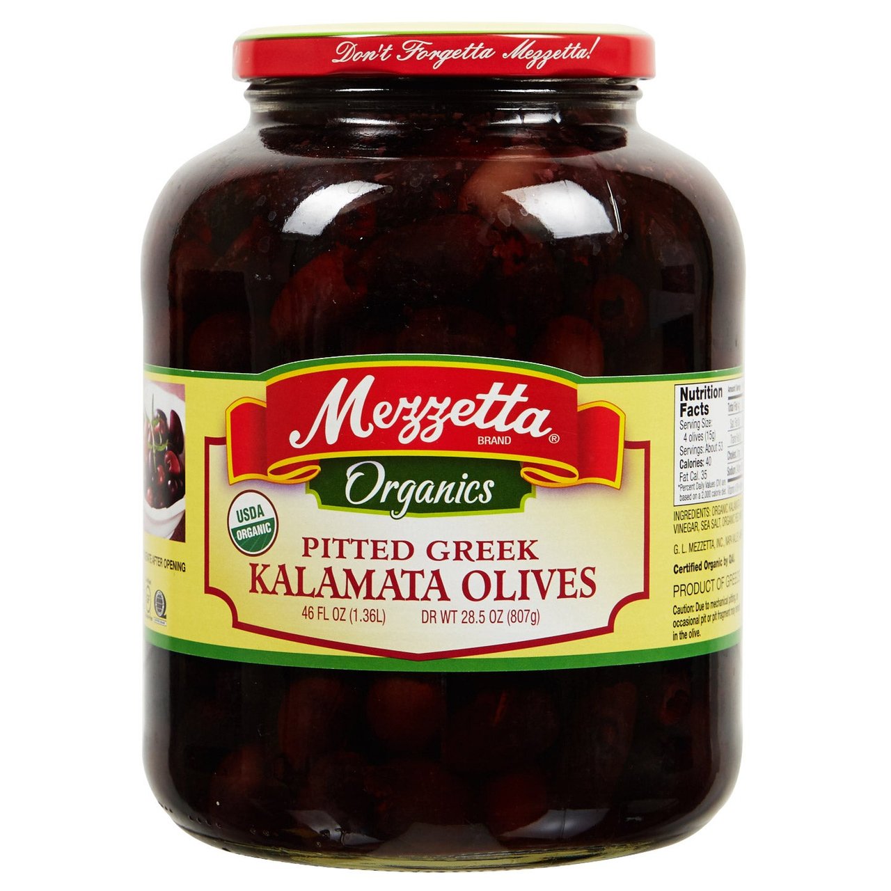 Organic Mezzetta Kalamata Olives 46 Ounces - Image 1