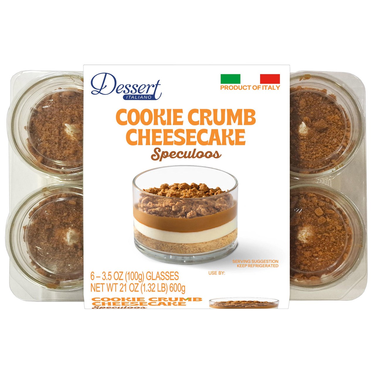 Dessert Italiano Speculoos Cheesecake 6 Count 3.5 Ounces Each - Image 1