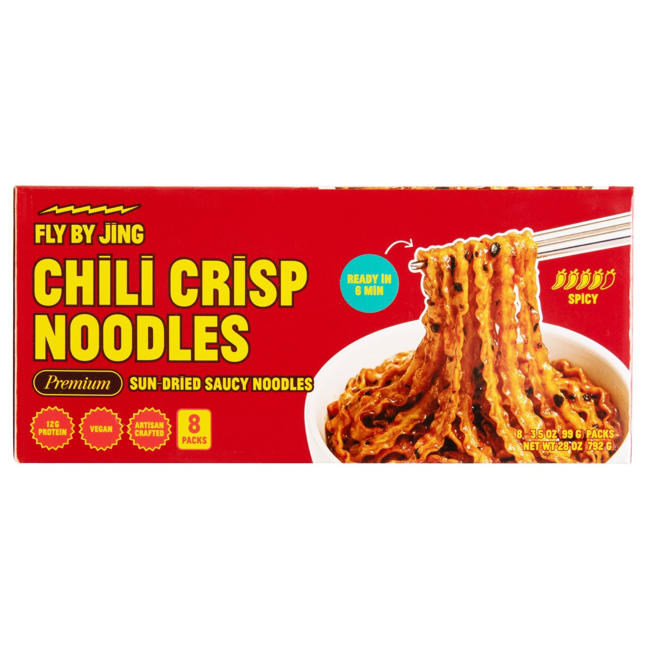 FLY BY JING CHILI CRISP NOODLES 8 3.5 OZ - Image 1