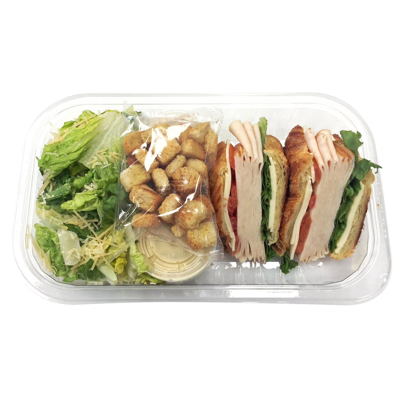 Roasted Chicken Croissant Sandwich with Caesar Salad Per Lb - Image 1
