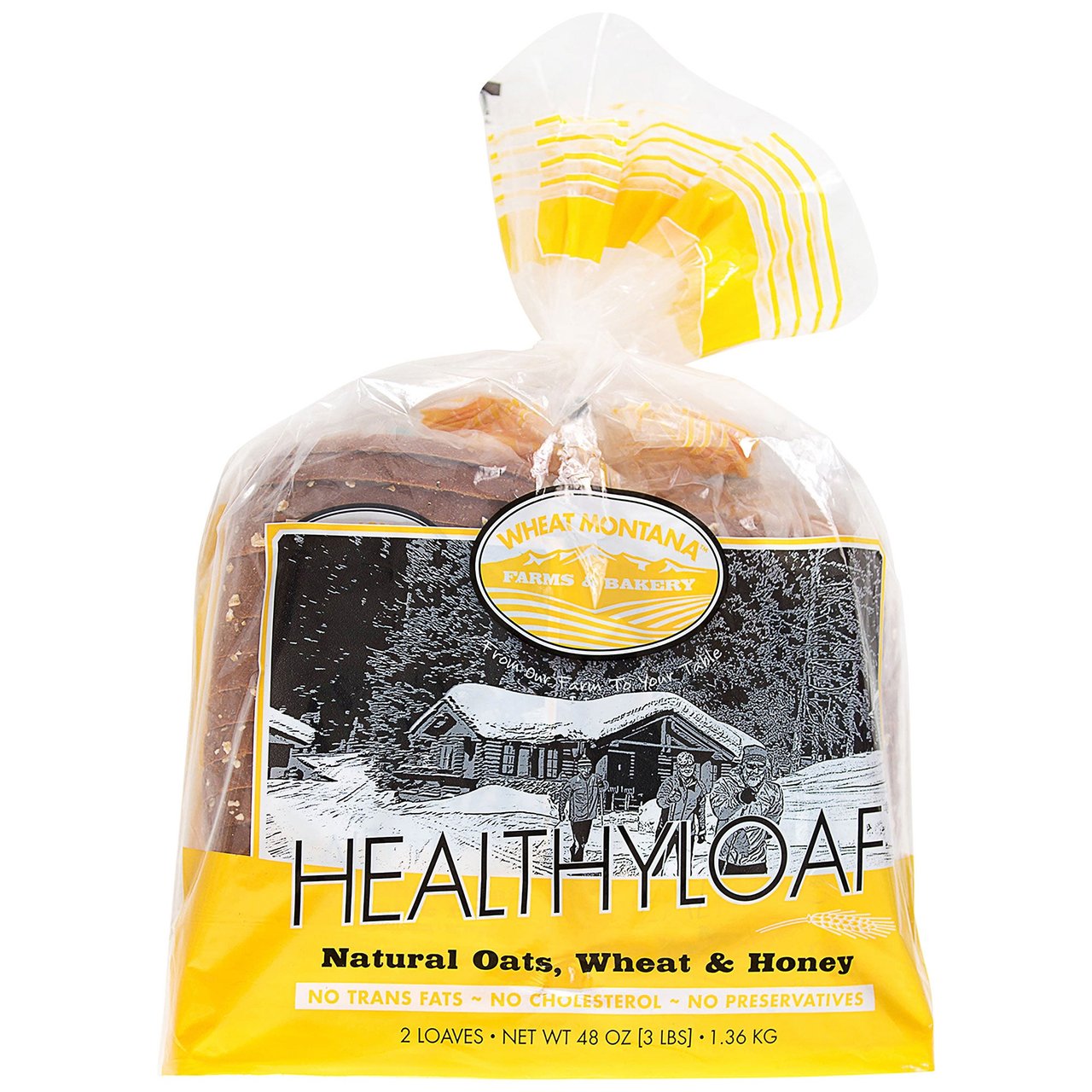 Wheat Montana Natural Oats, Wheat & Honey Bread, 2-Pack 24 oz - Image 1