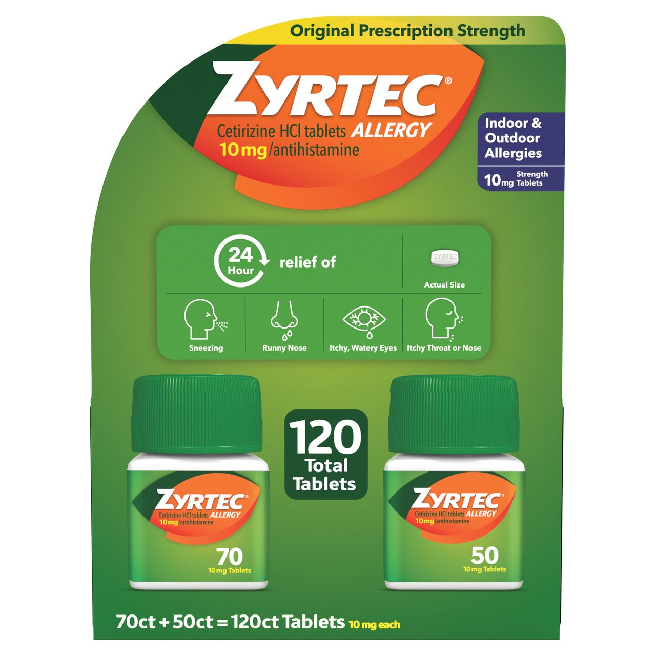 Zyrtec Allergy 10mg Tablets 120 Count - Image 1