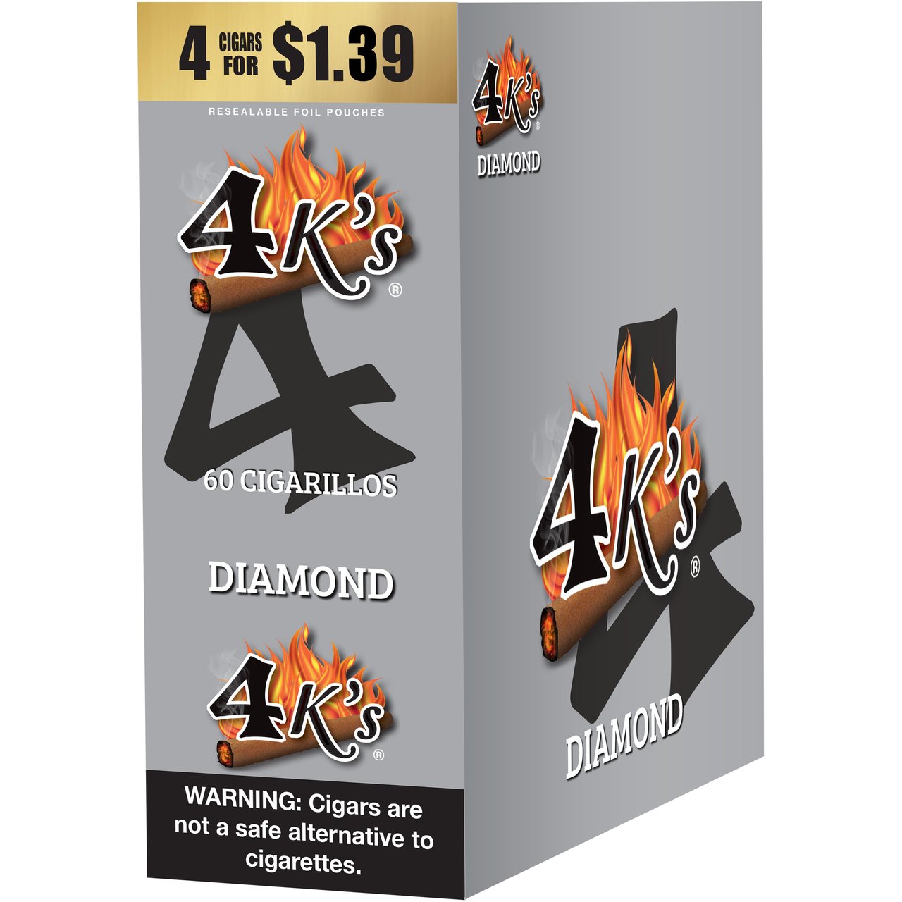 4K's Diamond Cigarillos, 15 Pouches of 4 Count - Image 1