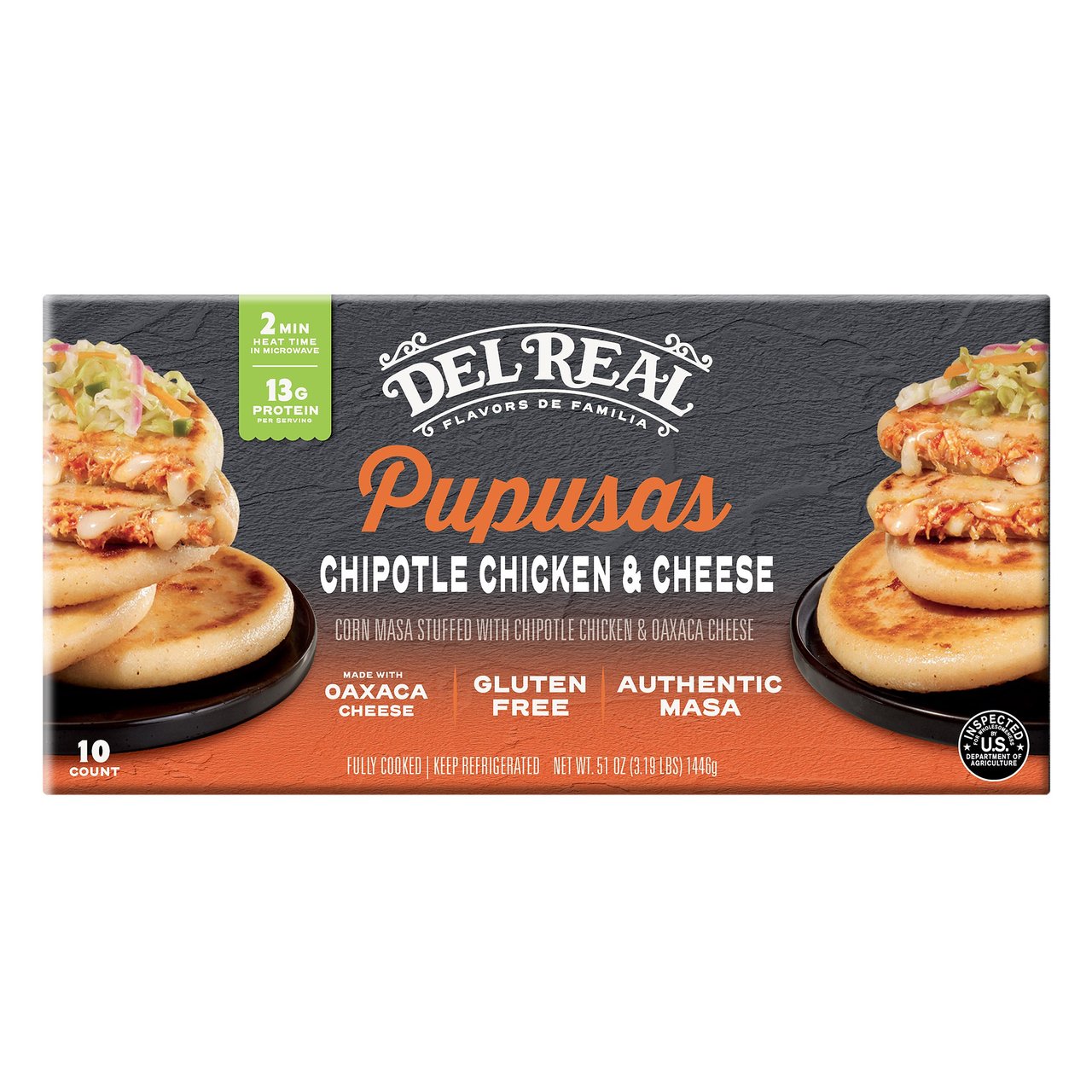 Del Real Chipotle Chicken & Cheese Pupusas 51 Ounces - Image 1