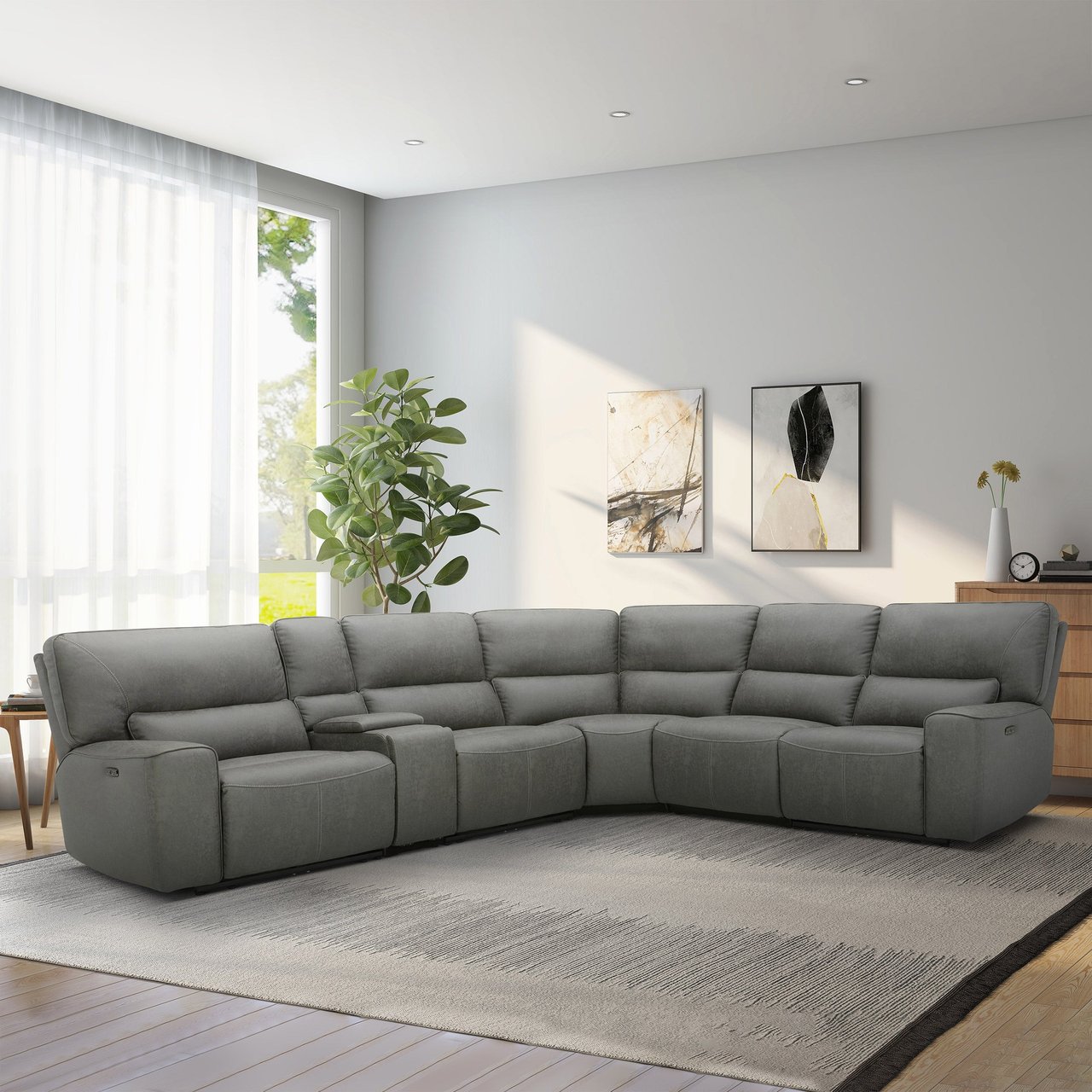 Gilman Creek Sweeney Fabric Power Reclining Sectional - Image 1