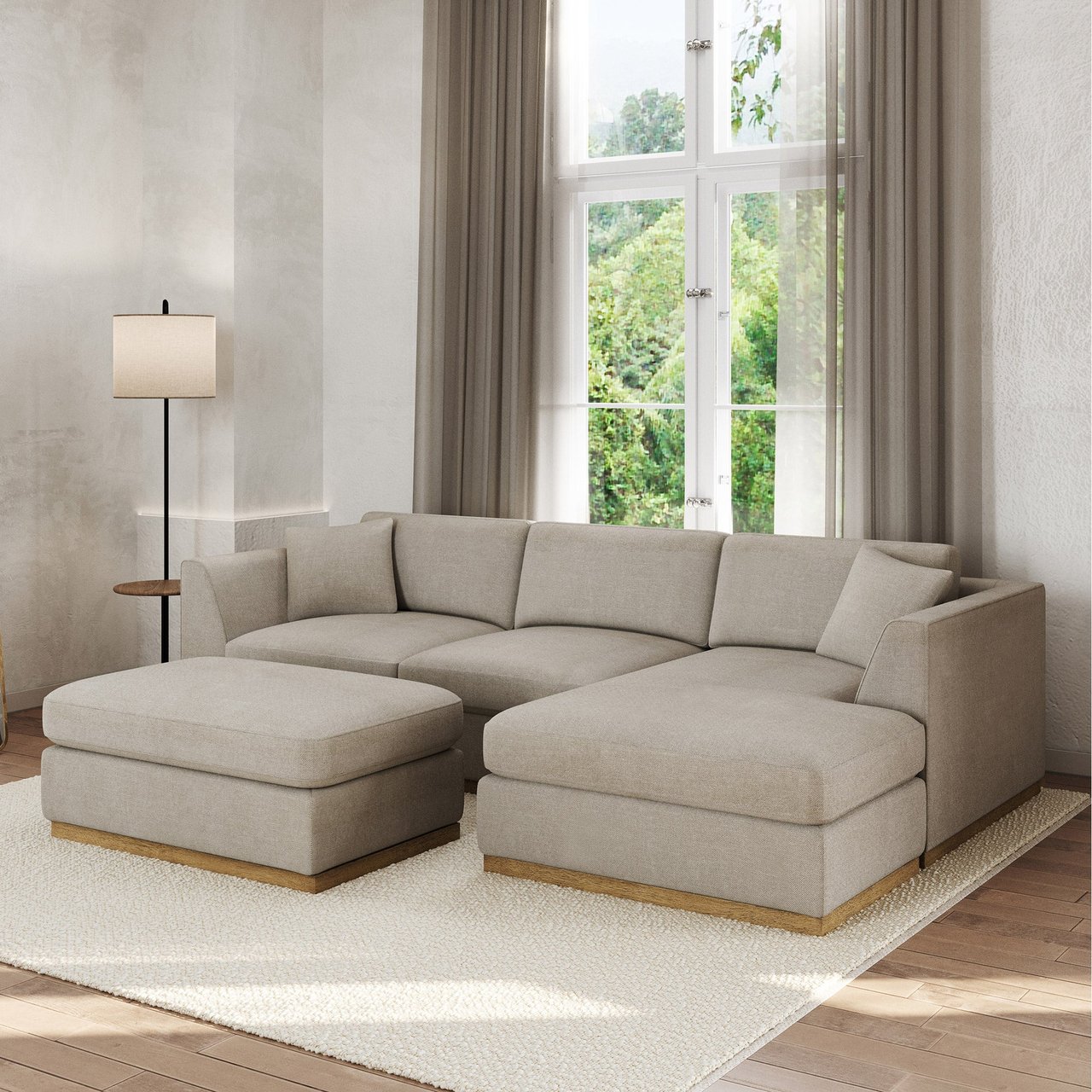 Henredon Caley Reversible Sofa Chaise with Ottoman - Image 1