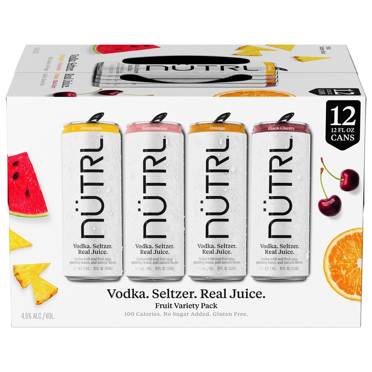 NÜTRL Vodka Seltzer Fruit Variety Pack, 12 / 12 oz Cans