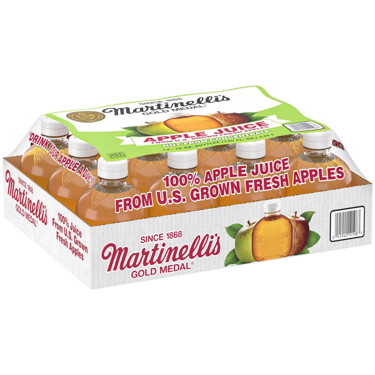 Martinelli's Gold Medal 100% Pure Apple Juice, 12/10 fl oz - Image 1