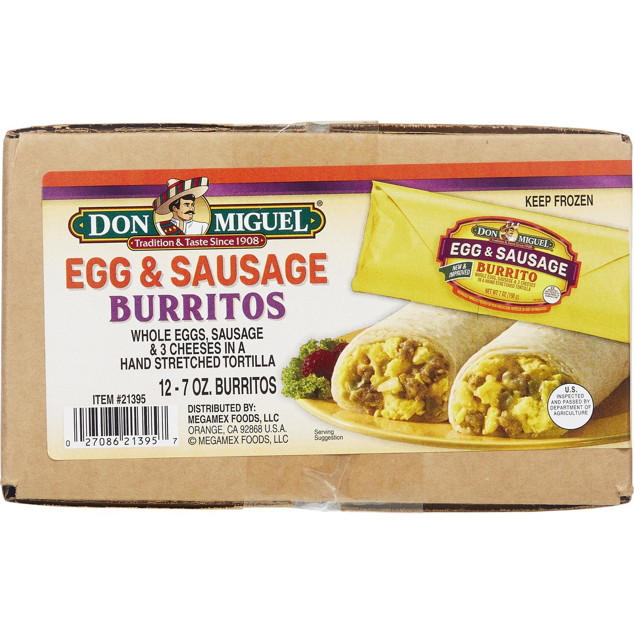 Don Miguel Breakfast Burritos, 7 oz, 12-Count - Image 1