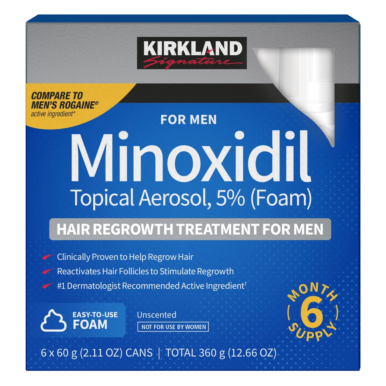 Kirkland Signature 5% Minoxidil Foam for Men 6-Month Supply - Image 1