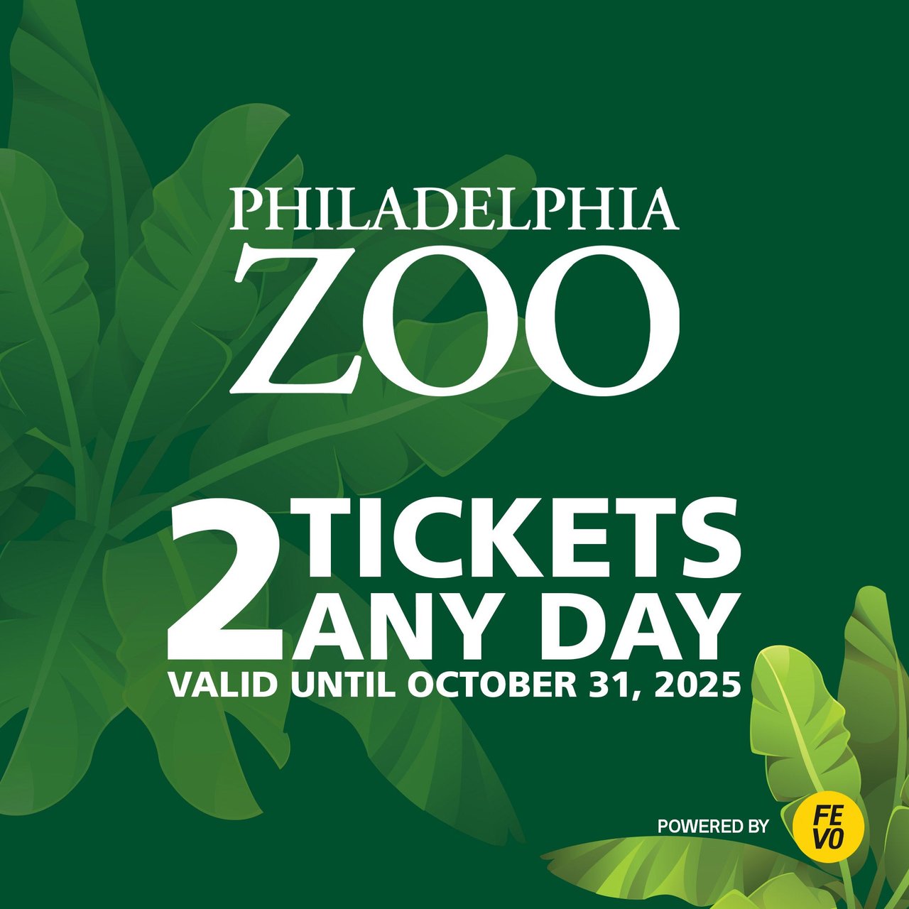 Philadelphia Zoo 2 Any Day Tickets (Non-Refundable eVoucher)