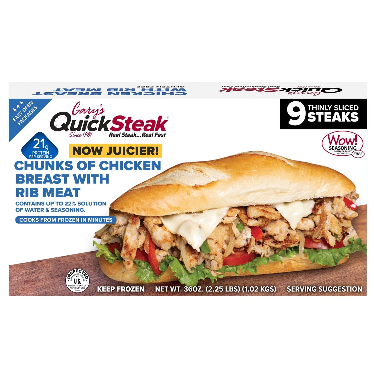 Gary's QuickSteak Thinly Sliced Chicken 3/12 Ounce Packages - Image 1