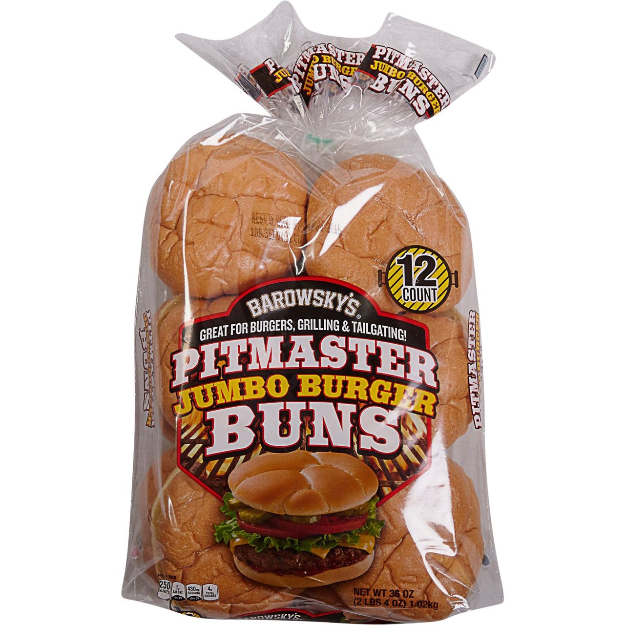 Barowsky's Pitmaster Jumbo Hamburger Buns, 12 CT - Image 1