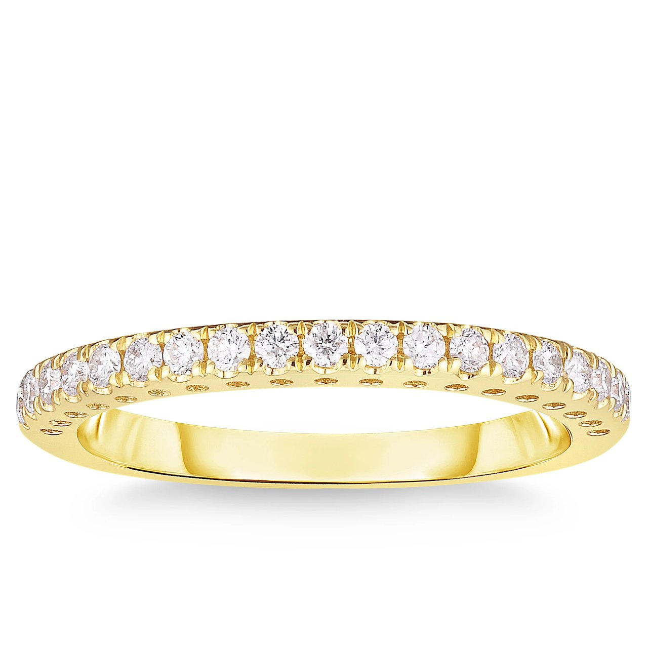 14kt Yellow Gold VS2 I 0.25ctw Round Diamond Band Size 5 - Image 1