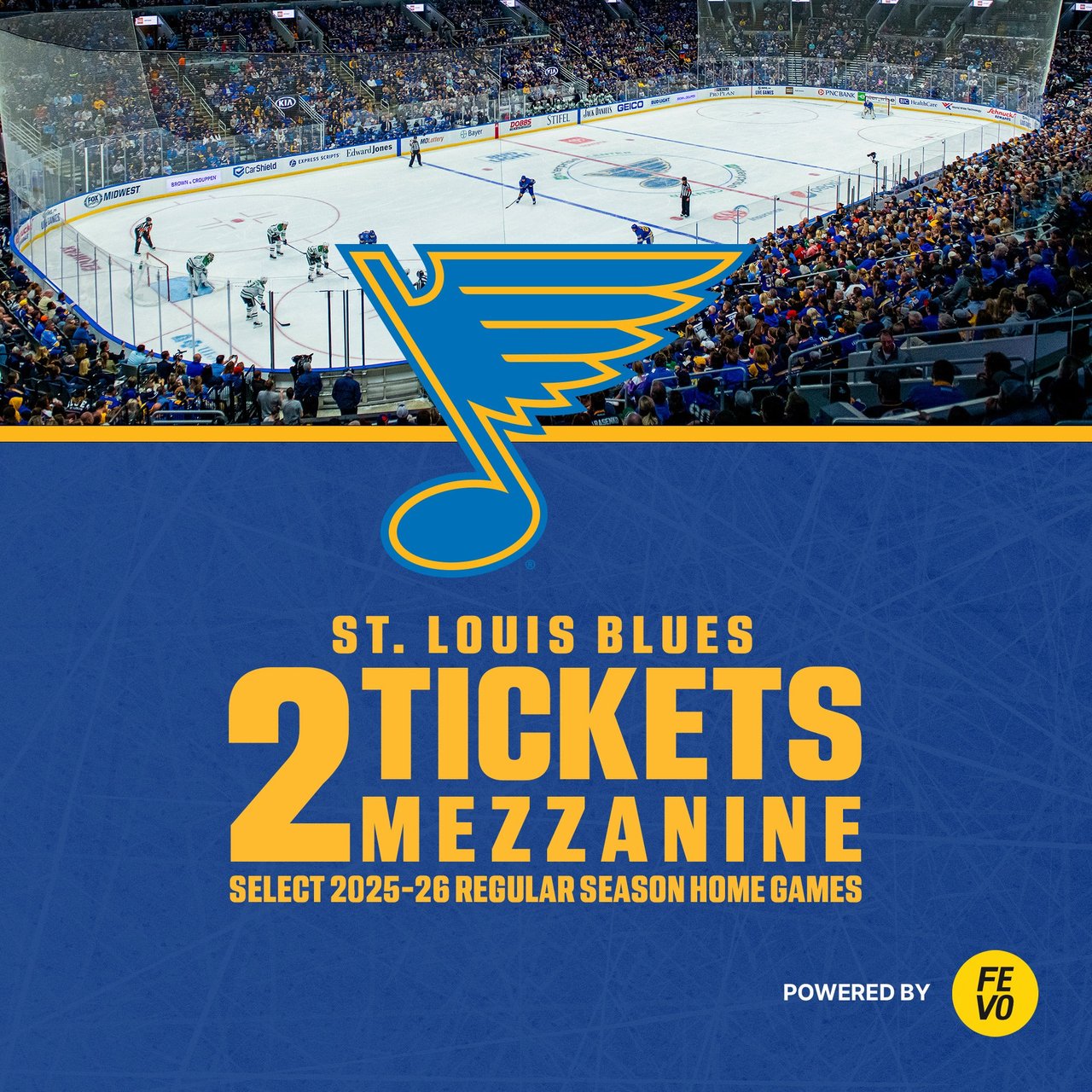 St. Louis Blues 2 Mezzanine End Tickets - Item Is Non-Refundable