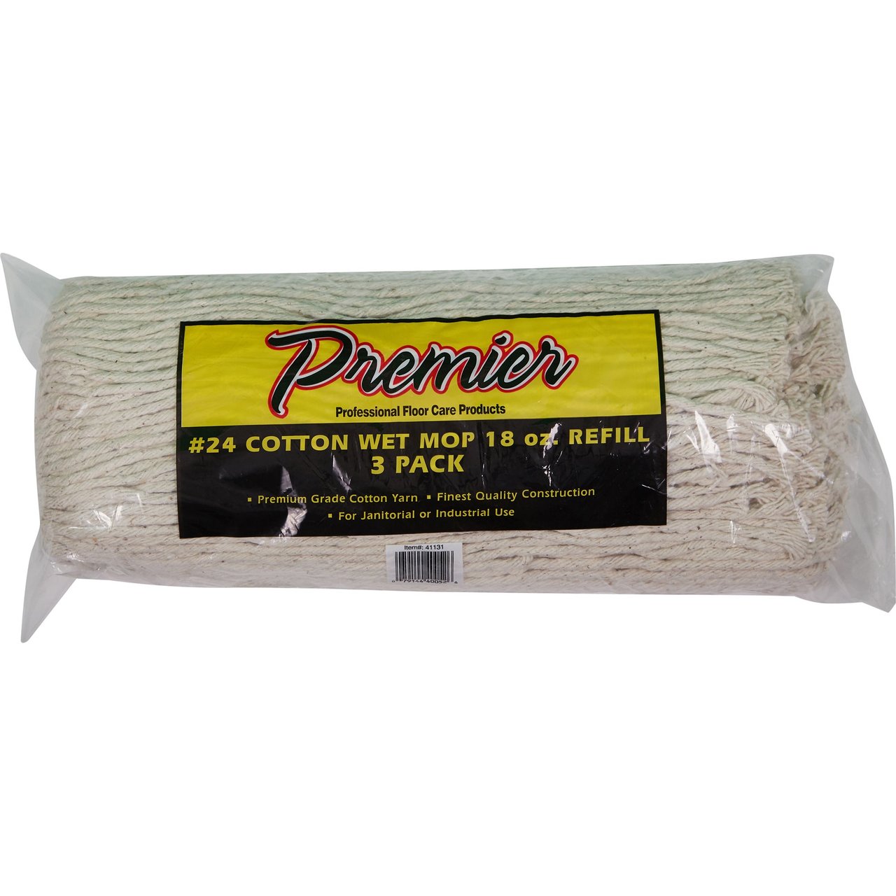 Premier Cotton Mop Head Refills, 3-Pack, 18 oz Each