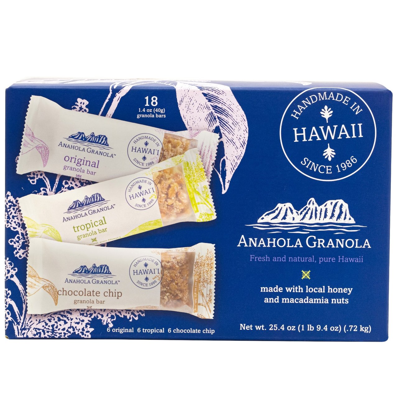 Anahola Granola Bars Variety Pack, 18 Bars / 1.41 oz Each - Image 1