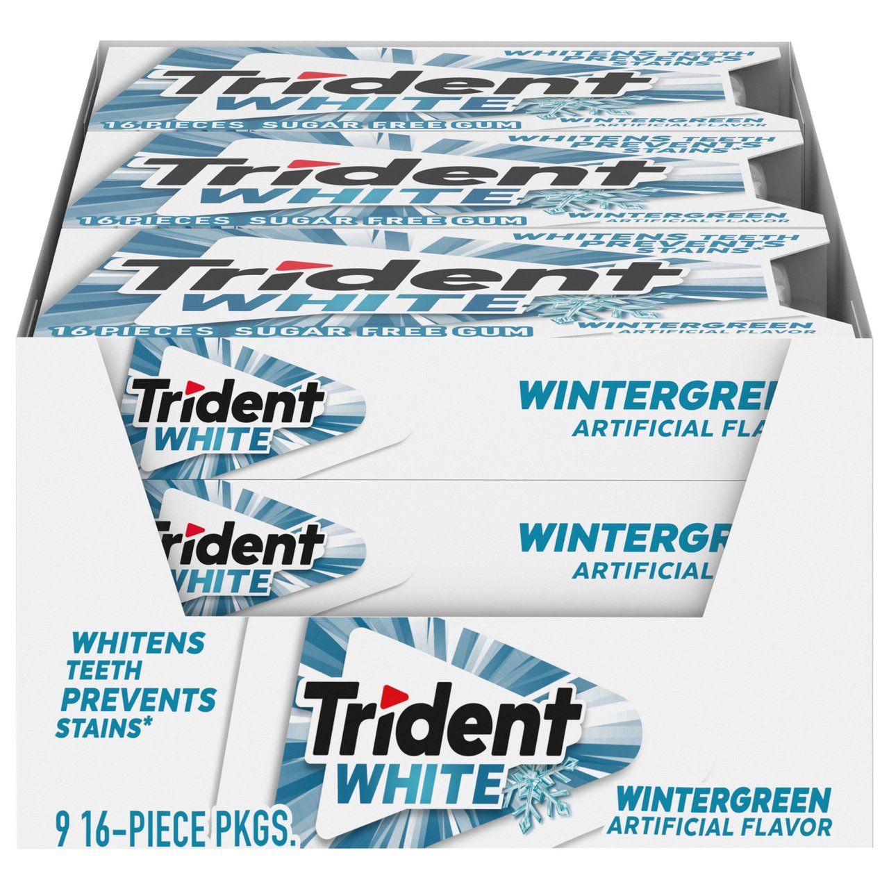 Trident White Wintergreen Gum, 9 Pack/16 Pieces - Image 1