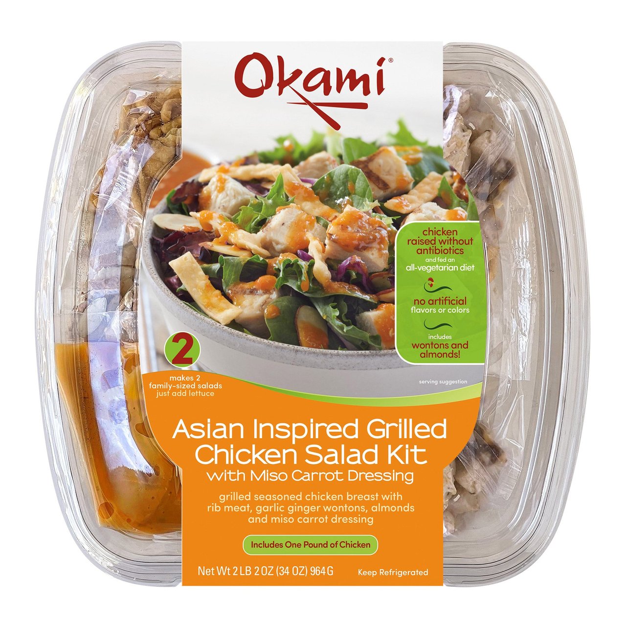 Okami Asian Inspired Grilled Chicken Salad 35.5 Ounces