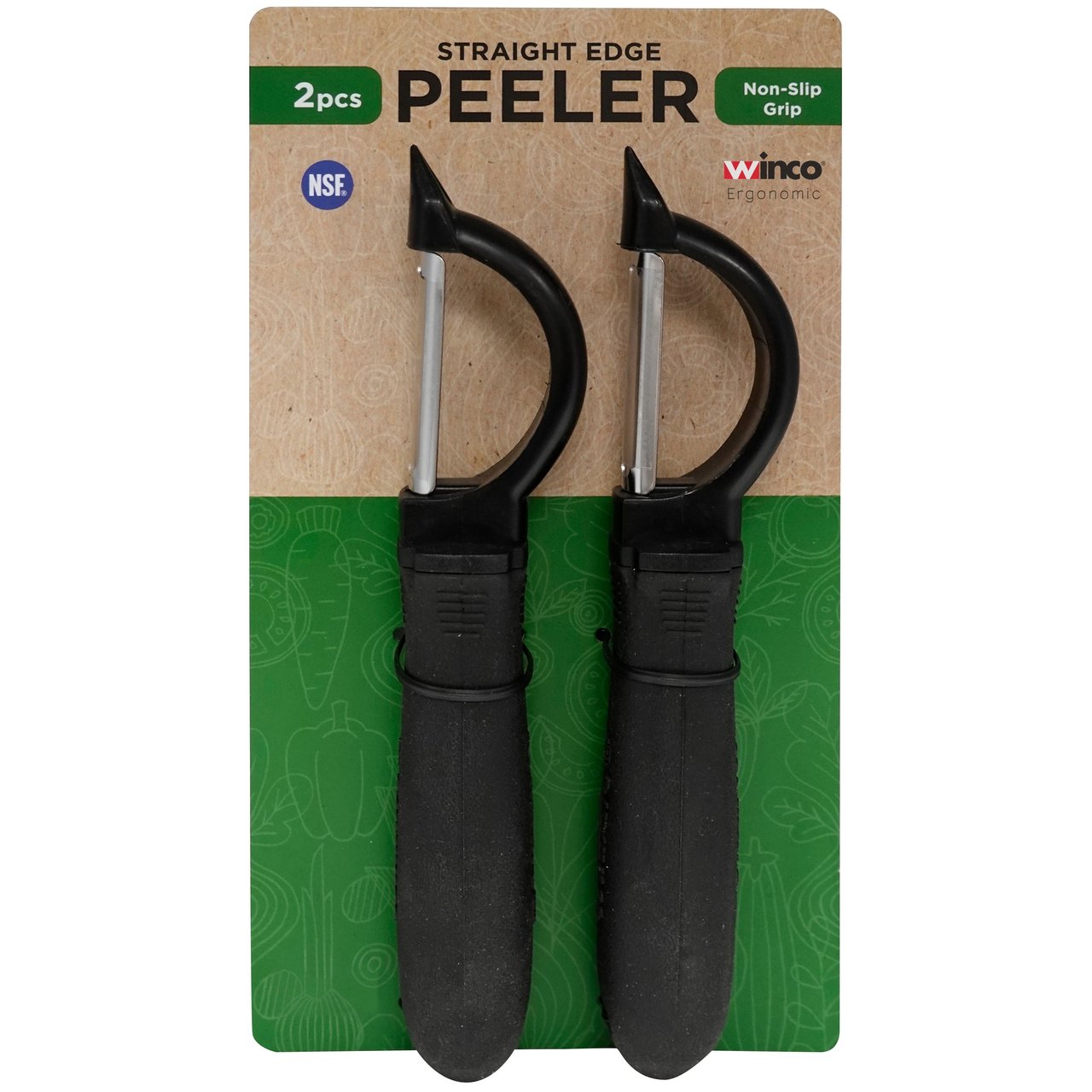 Winco Straight Edge Peeler Soft Grip 2 Pack - Image 1