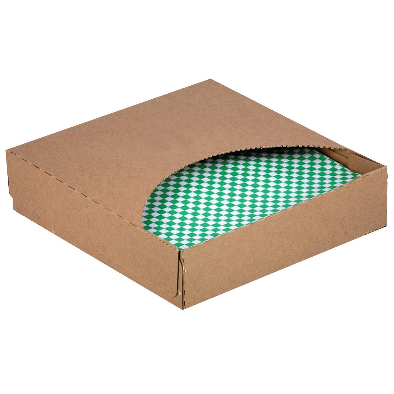 12" x 12" Deli Wrap, Green Checkered, 1000 ct - Image 1