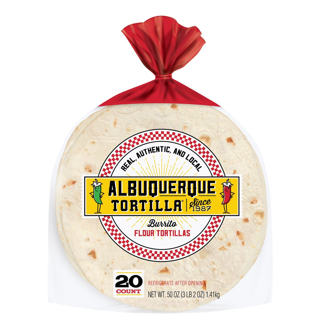 Albuquerque Tortilla 10" Burrito Size Flour Tortillas, 20 Count, 48 oz - Image 1