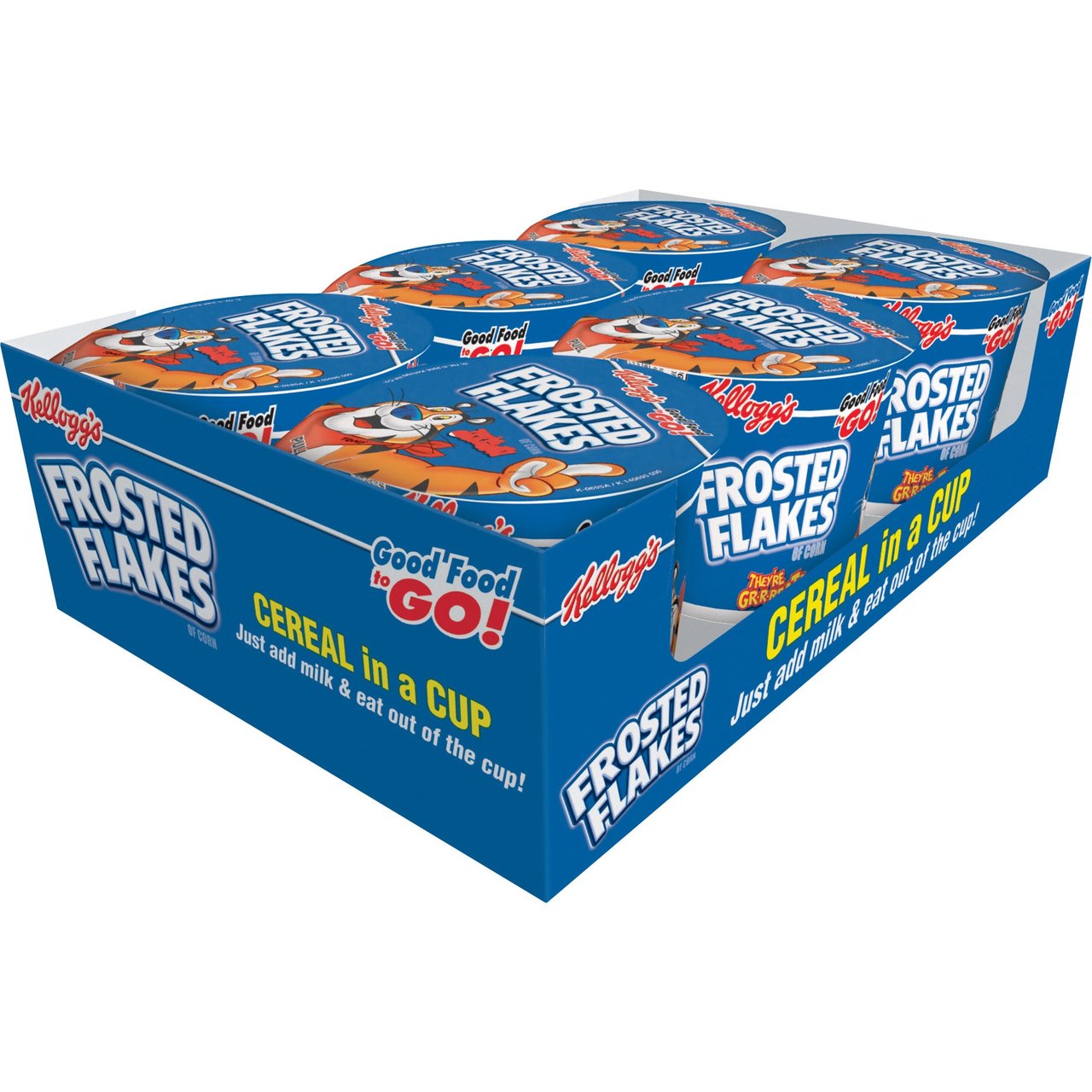 Kellogg's Frosted Flakes Cereal Cups, 2.1 oz Each, 6-Pack - Image 1