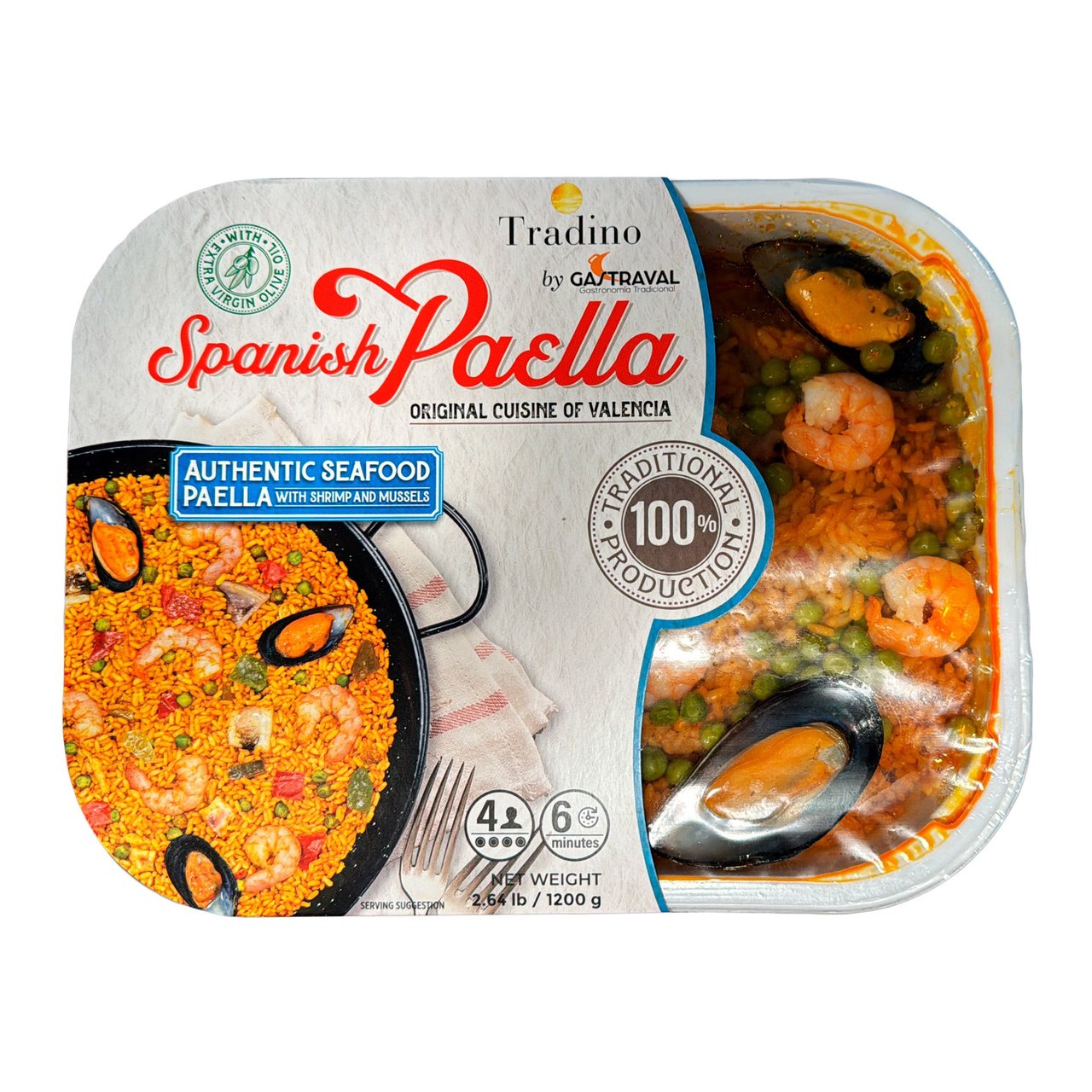 Gastraval Traditional Spanish Seafood Paella, 42 Ounces