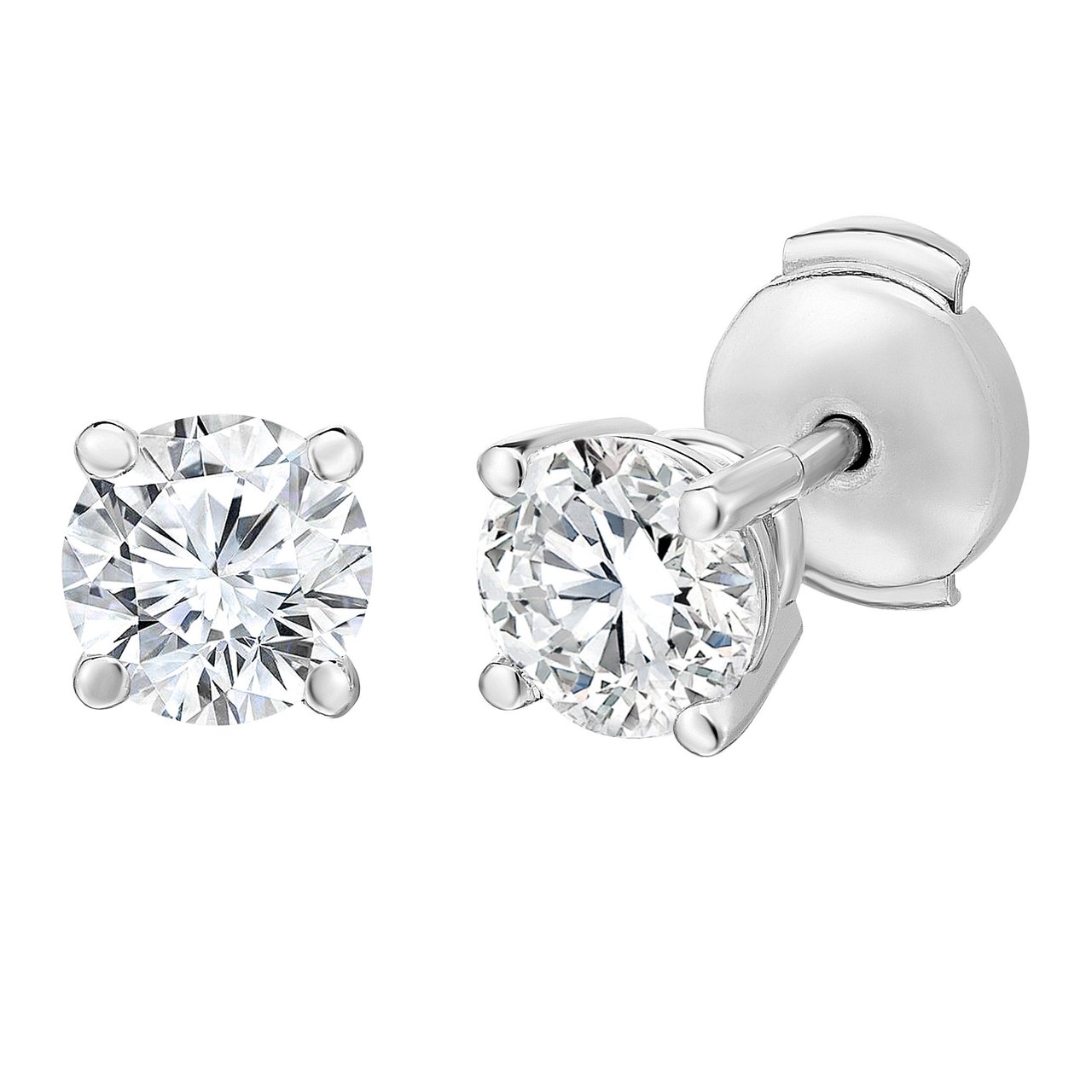 Platinum VS2 G 2.00ct Round Diamond Stud Earrings - Image 1