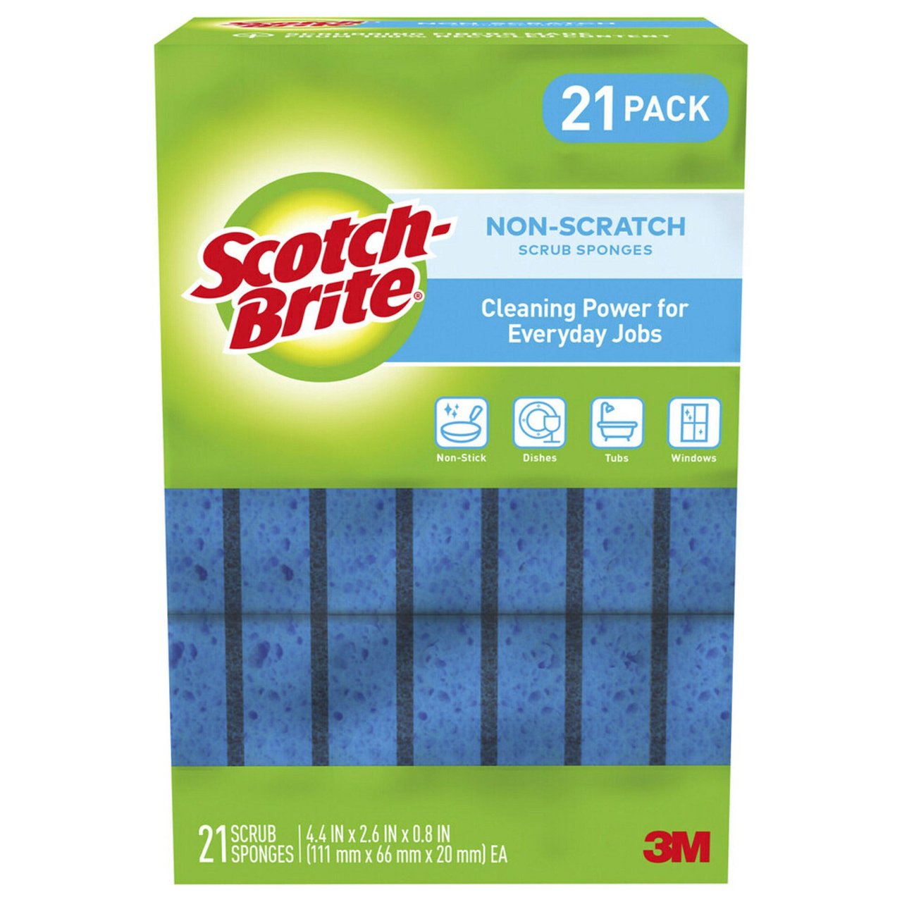 Scotch-Brite Non-Scratch S Wave Sponge, 21-Pack - Image 1