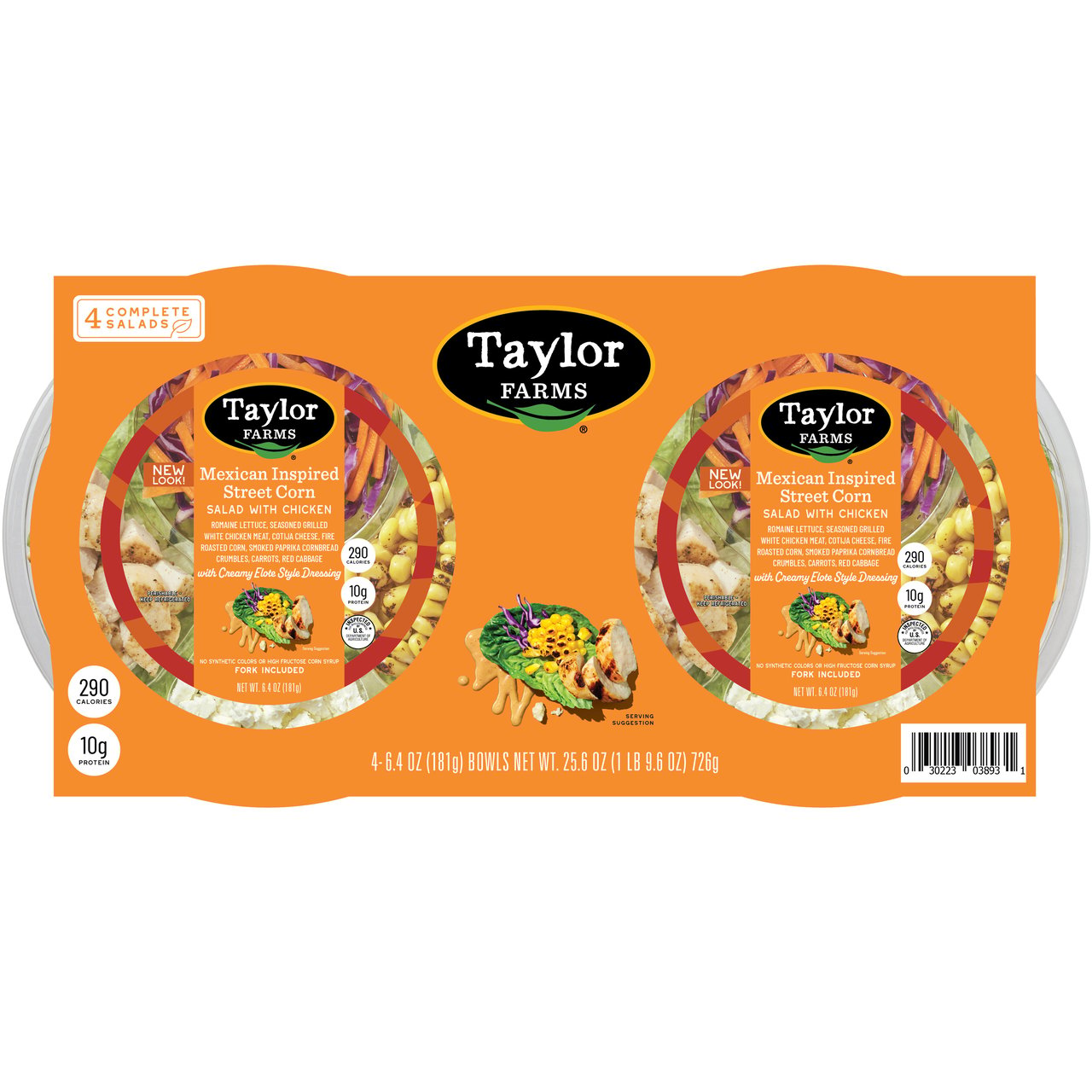 Taylor Farms Mexican Street Corn Salad Bowls, 4 ct