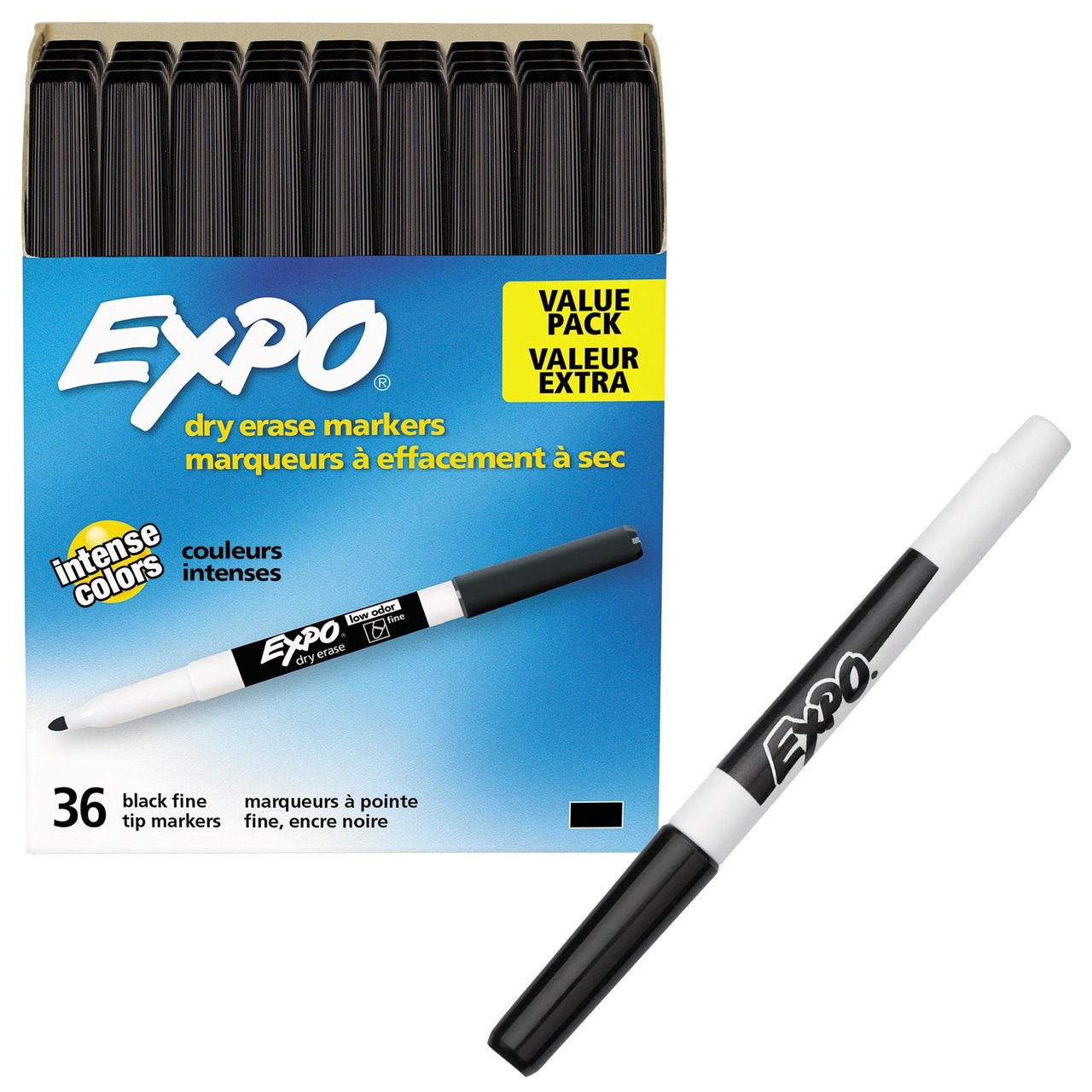 EXPO Fine Point Black Dry Erase Markers, 36 Count - Image 1