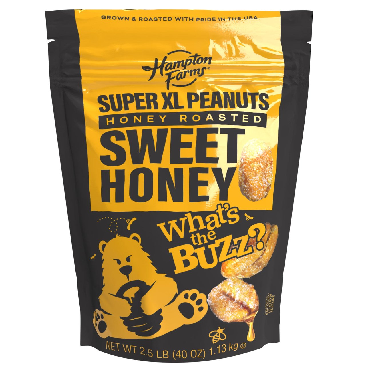 Hampton Farms Honey Roasted Peanuts 40 Ounce Bag - Image 1