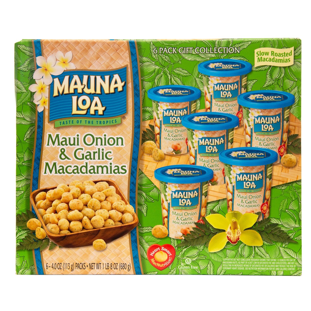 Mauna Loa Macadamias Maui Onion & Garlic Gift Box, 6-Pack (4.0 oz Each) - Image 1