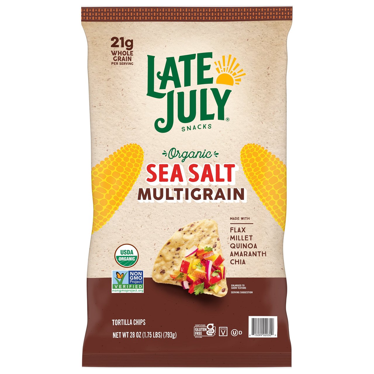 Late July Organic Multigrain Sea Salt Tortilla Chips 28 oz - Image 1