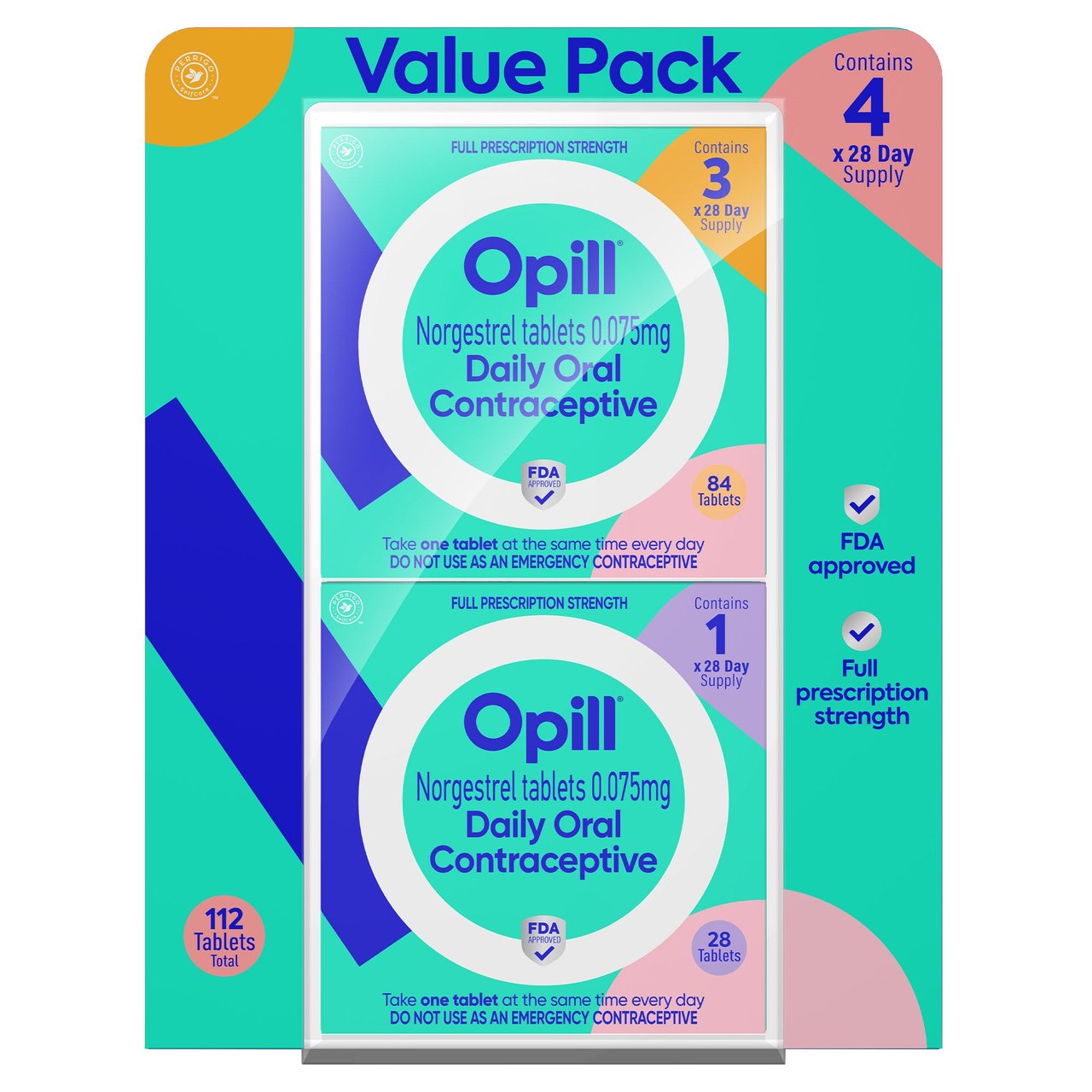 Opill Daily Oral Contraceptive 4x28 Day Supply 112CT - Image 1