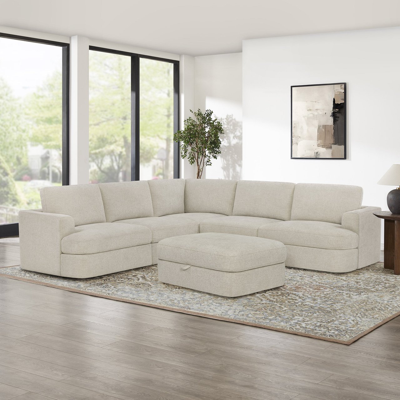 HENREDON CORVIN 6PC MODULAR FABRIC SECTIONAL - Image 1