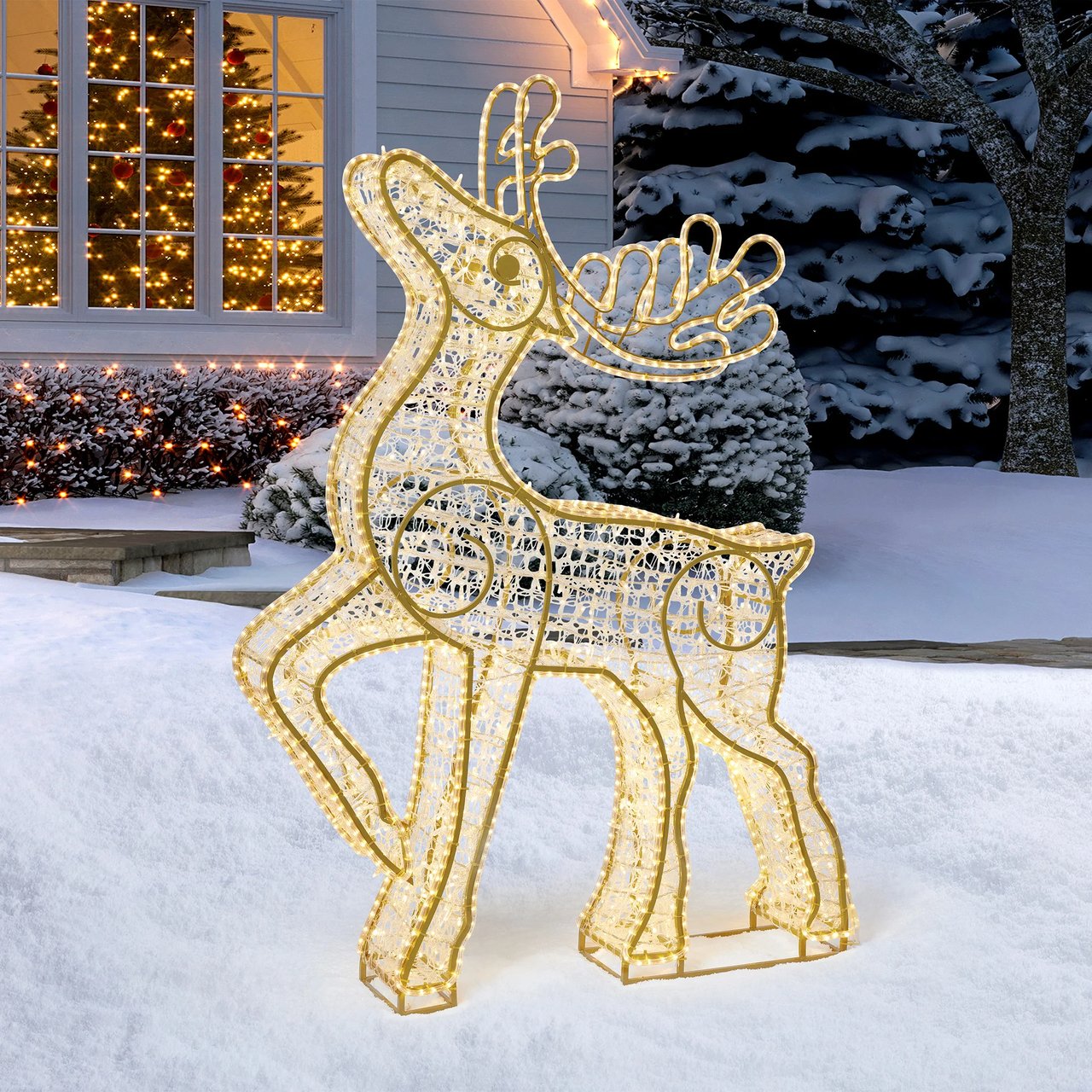 5.9' Reindeer with LED Lights - Image 1
