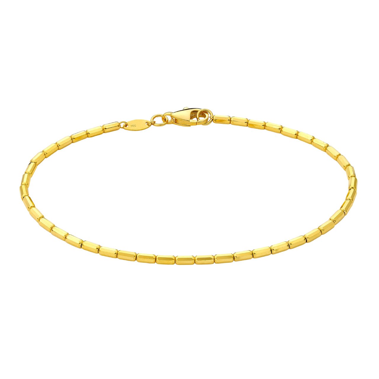 22KT YELLOW GOLD BARREL LINK BRACELET - Image 1