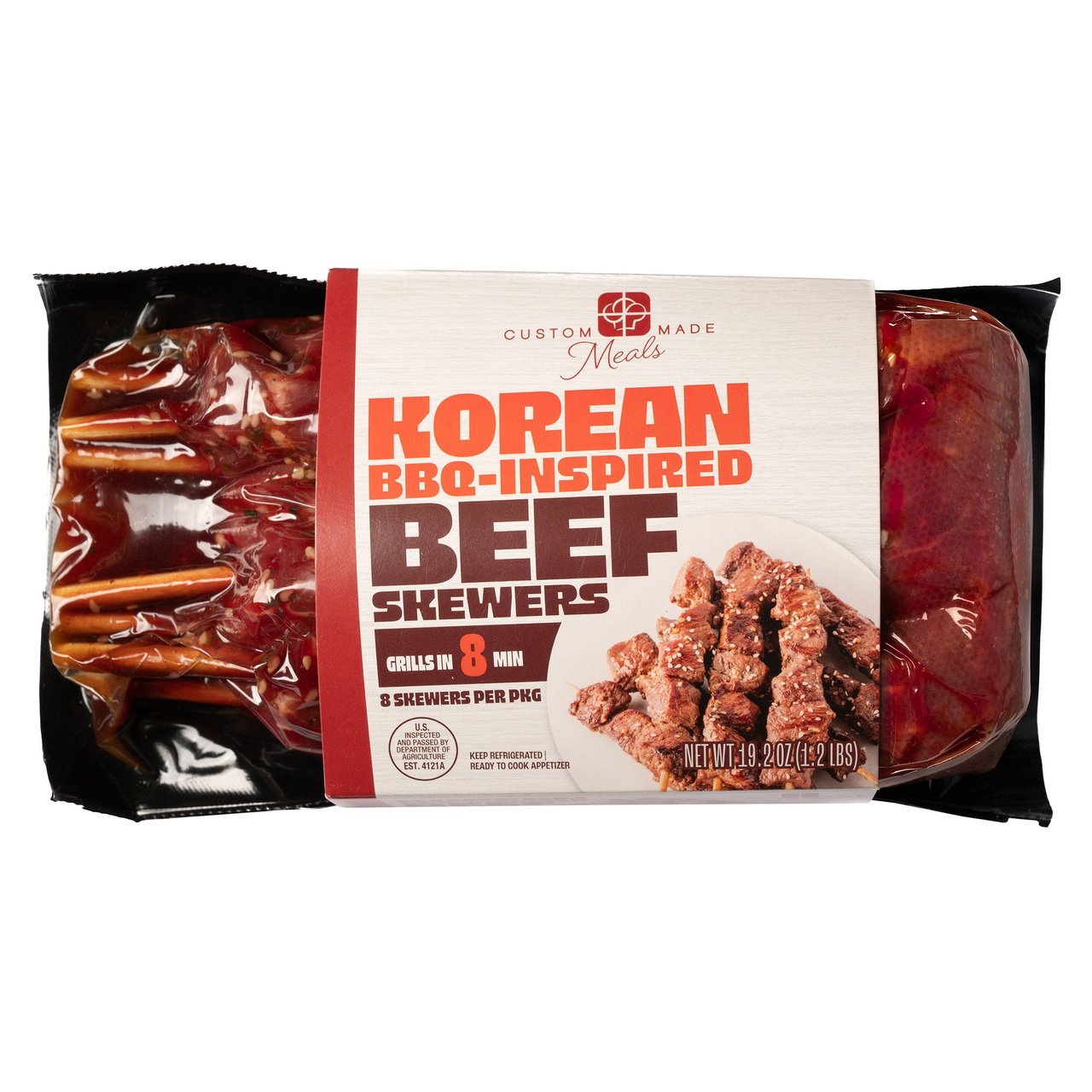 Custom Made Meals Korean BBQ Beef Skewers 1.2 lbs - Image 1