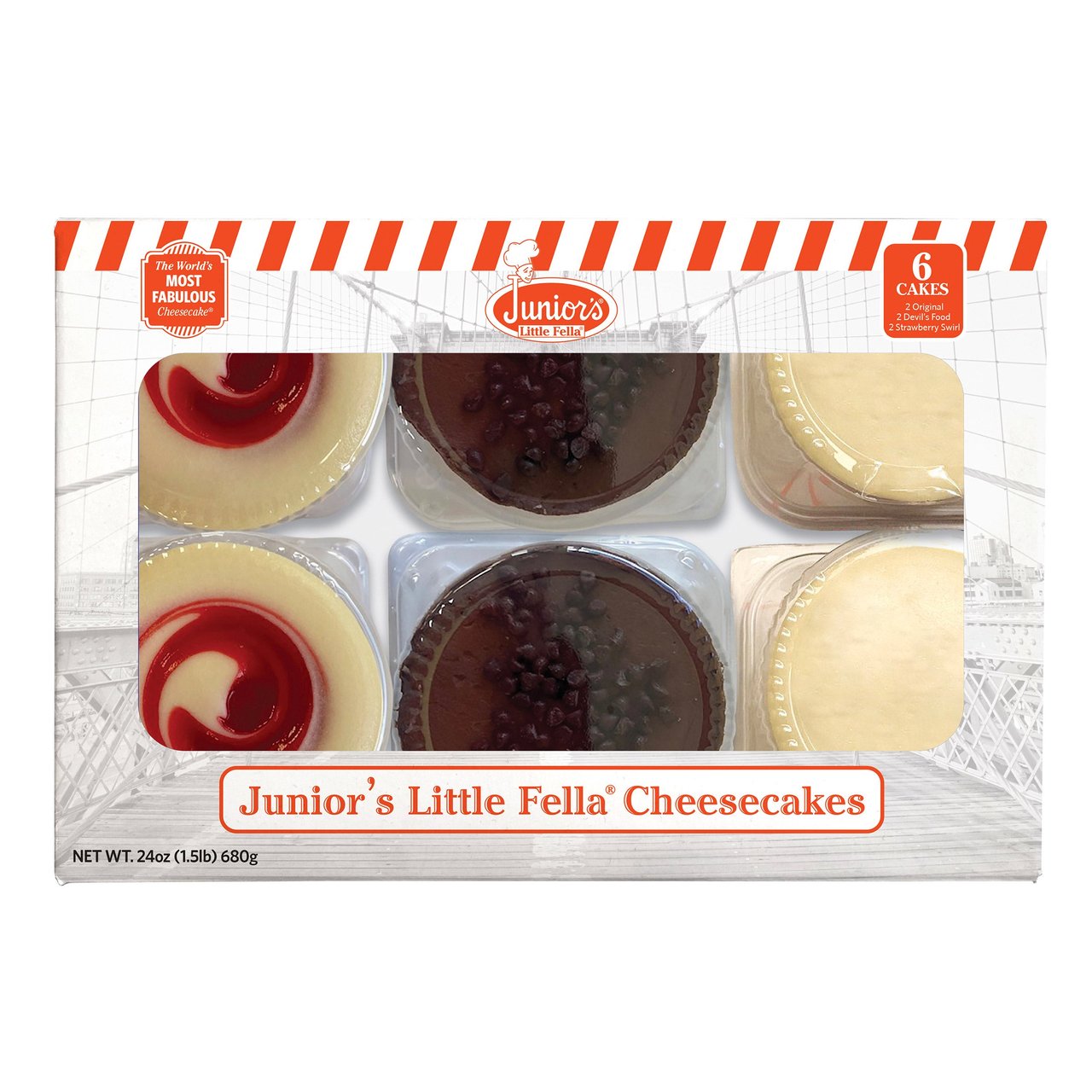 Junior's Little Fella 6-Pack Cheesecake Sampler 24 oz (1.5 lbs) - Image 1