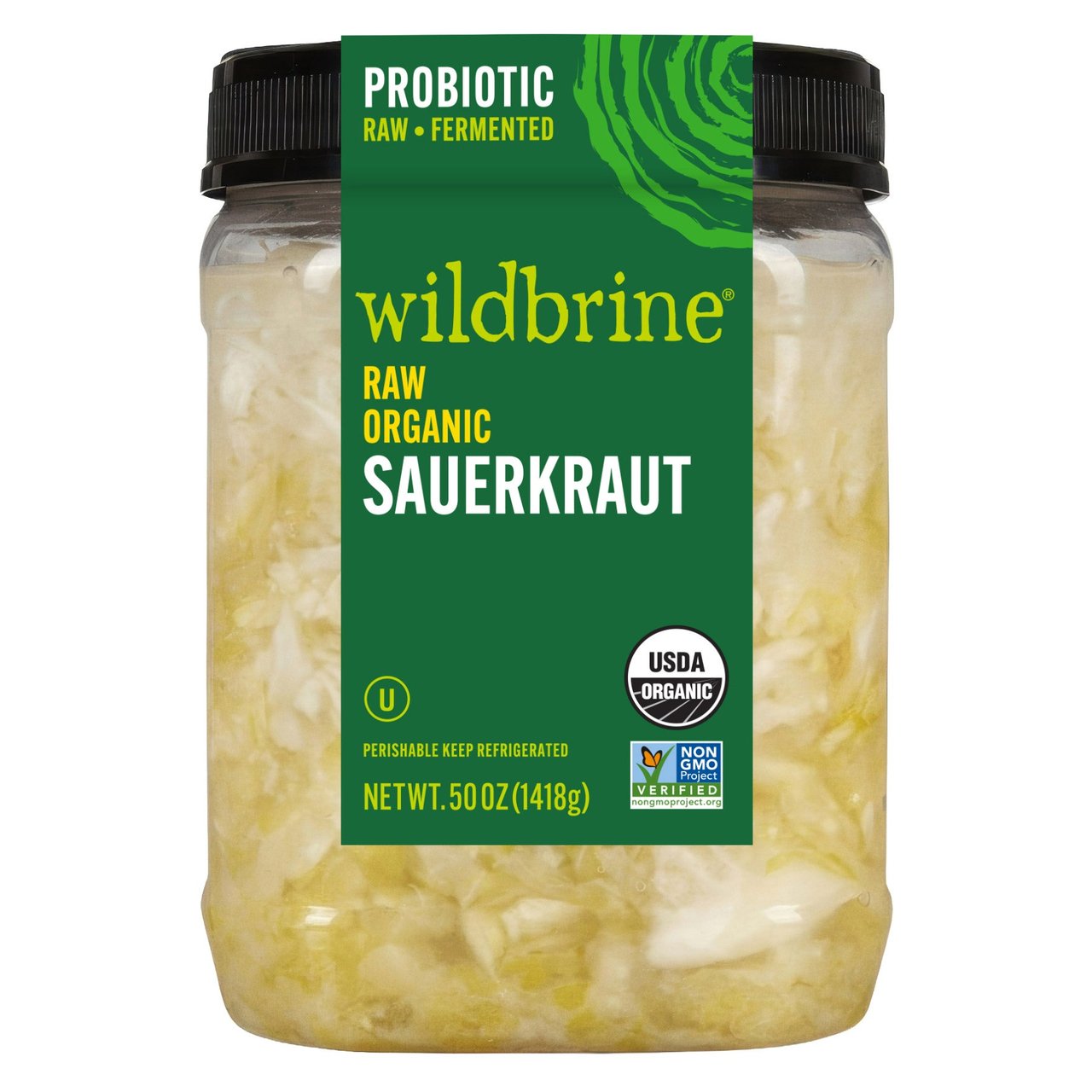 Wildbrine Raw Organic Sauerkraut 50 oz (3.12 lbs) - Image 1