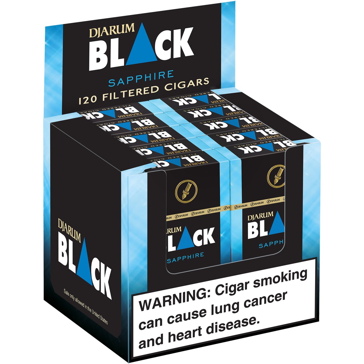 Djarum Black Sapphire Ultra Menthol Filtered Cigars, 10 Packs of 12 - Image 1