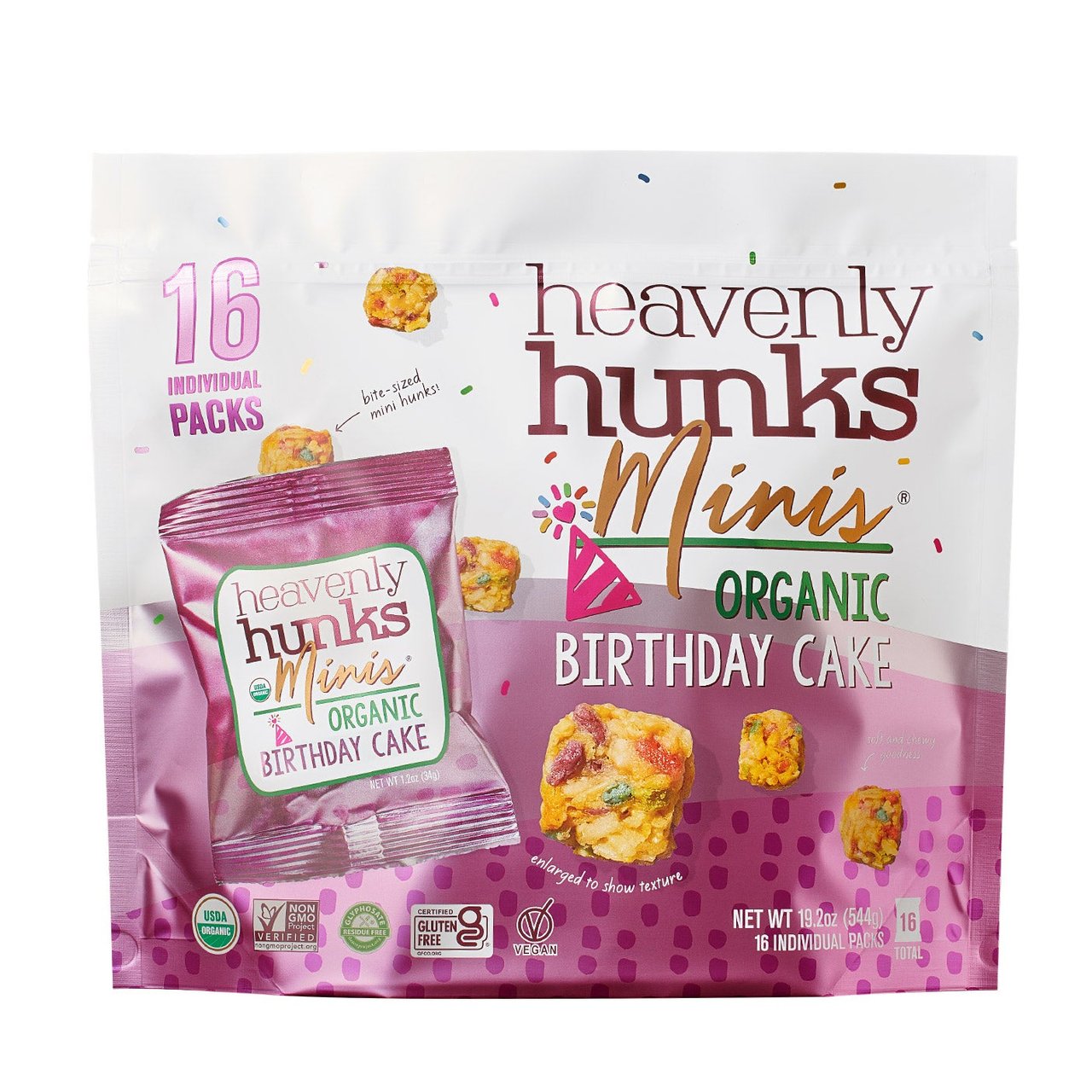 Heavenly Hunks Organic Birthday Cake Mini's 16 CT - Image 1
