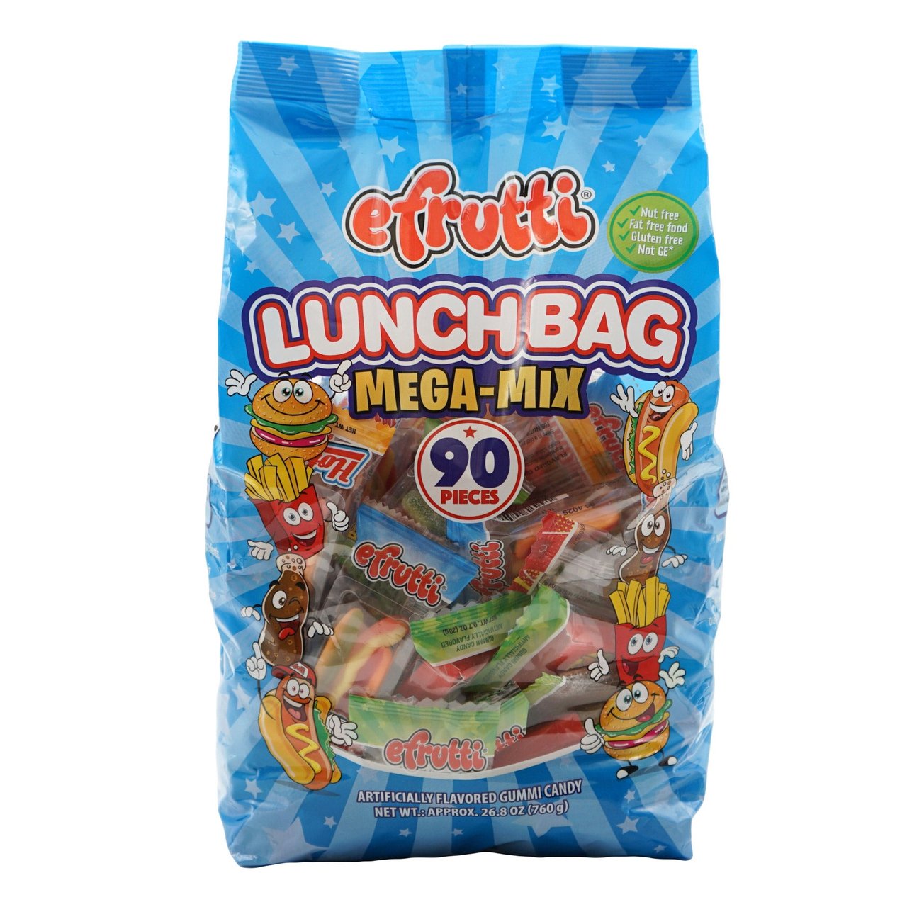 eFrutti Lunch Bag Mega Mix Gummies, 90 ct, 26.8 oz