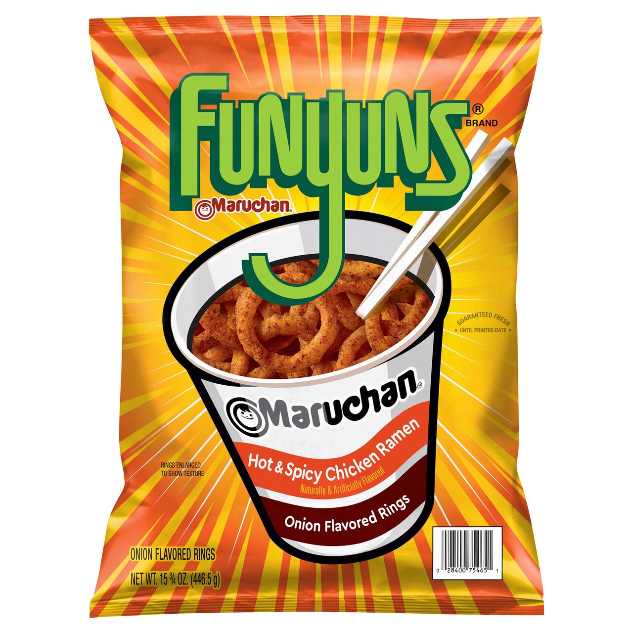 Funyuns Maruchan Hot & Spicy Chicken Ramen Onion Flavored Rings, 15.75 Ounces