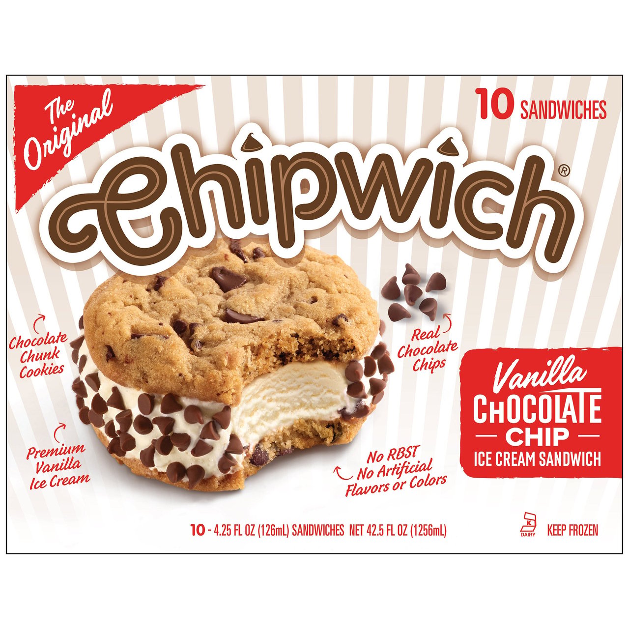 Chipwich Ice Cream Sandwich 10/4.2 oz (1.32 qt) - Image 1