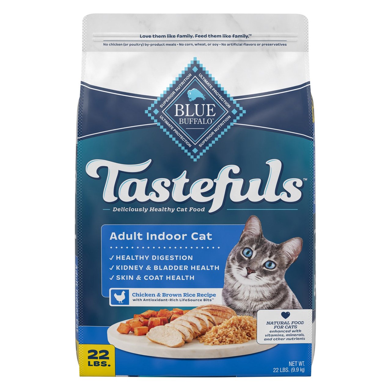 Blue Buffalo Tastefuls Chicken & Brown Rice Cat Food 22 Pounds - Image 1