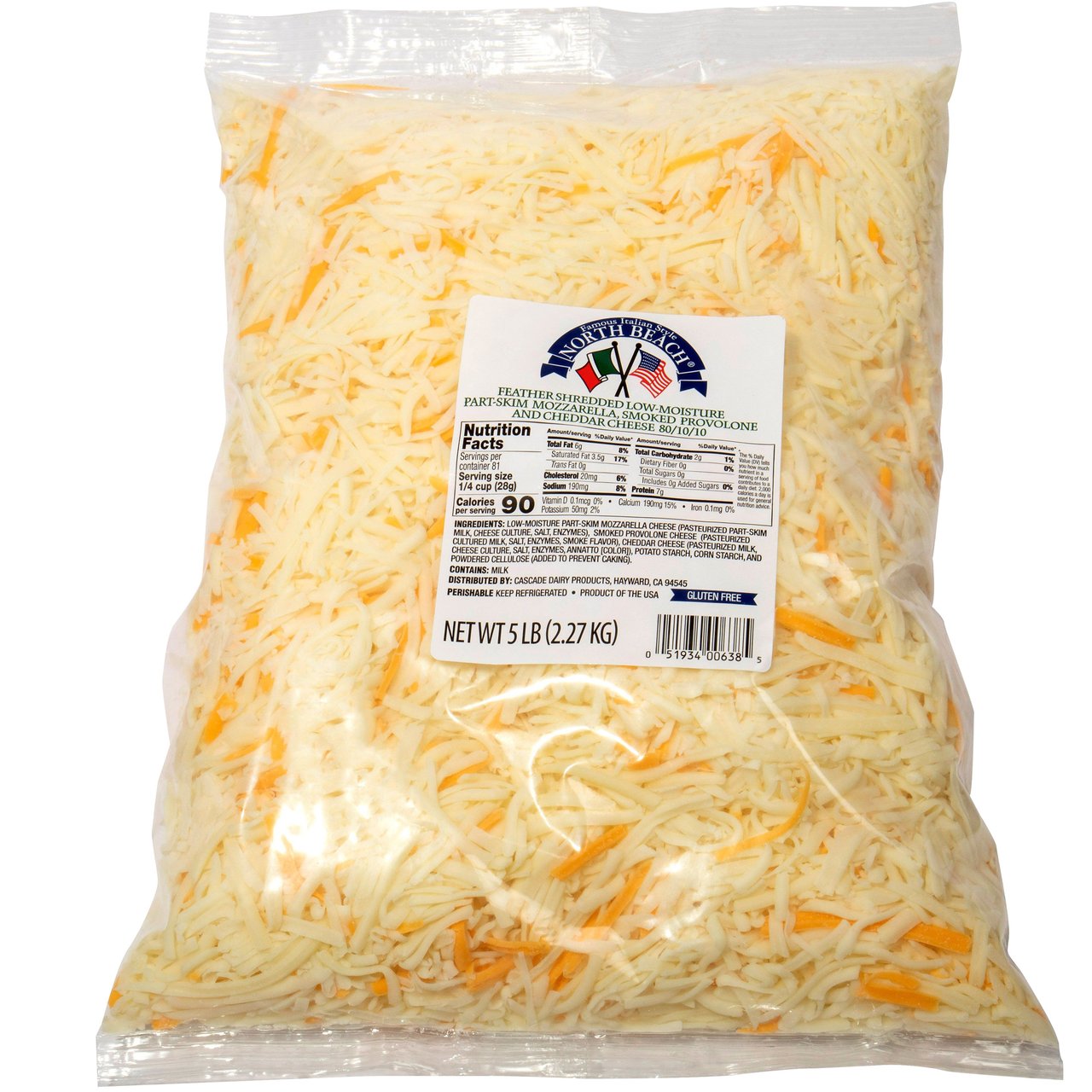 North Beach Shredded Cheese Blend 5 lbs