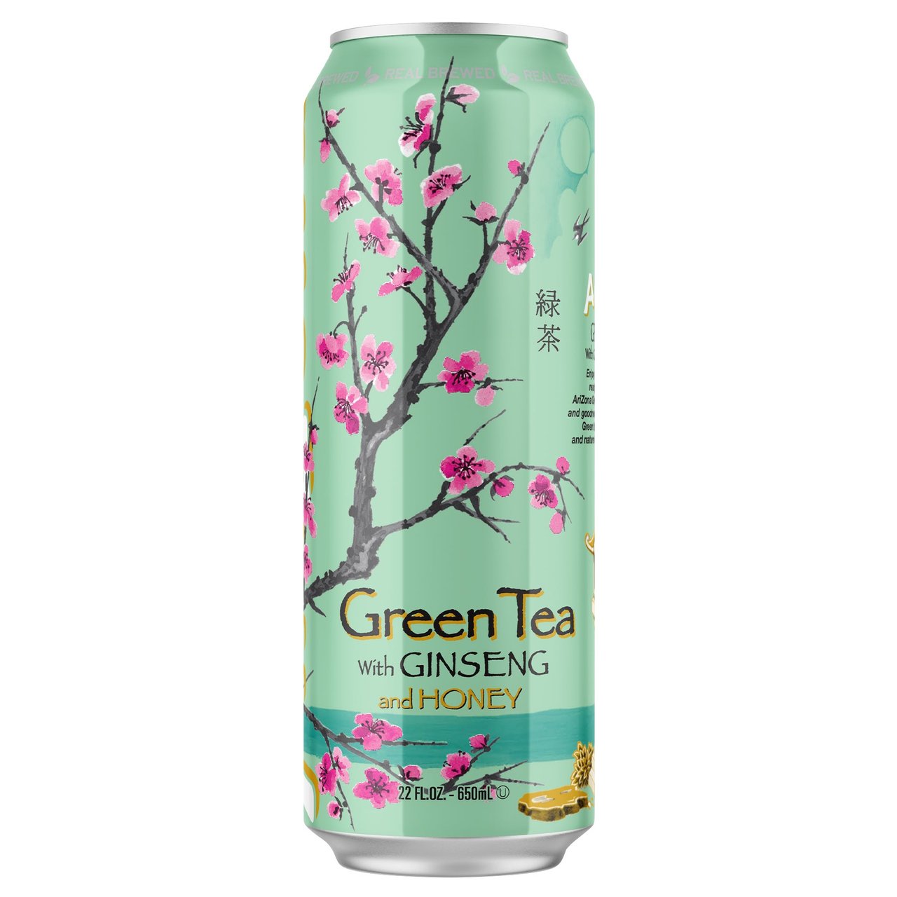 AriZona Green Tea with Ginseng and Honey 24/22 FL OZ - Image 1